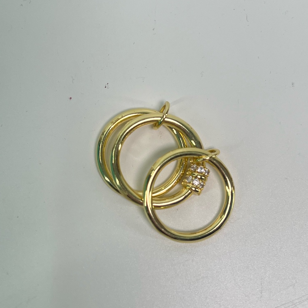Filmoon Gold Plated Stackable Ring With Rhinestones Size 8 Eight - Picture 6 of 7